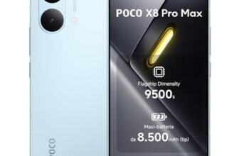 POCO X8 Pro Max, Smartphone 12+512GB, Dimensity 9500s, Batteria 8500mAh (typ), Display AMOLED ultra luminoso, Fotocamera da 50MP con OIS, Blu, Garanzia 2 anni+1 anno extra, Caricatore non incluso