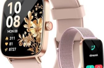 Smartwatch Donna,1.85″ HD Orologio Smart Watch Chiamate e Whatsapp,Orologio Fitness Sportivo Cardiofrequenzimetro/SpO2/Sonno/Contapassi,Fitness Tracker 110+ Modalità Sport Impermeabile per Android iOS