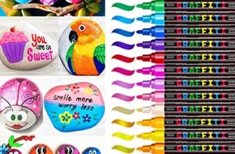 RATEL Pittura Acrilica Penne, 18 Colori Pennarello Pittura Acrilica Premium Impermeabile Permanente Arte Pittura Set per la Pittura Rupestre, Fai da te, Ceramica, Vetro, Tela Punta Medio