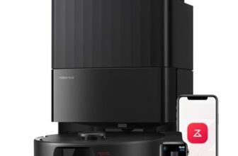 roborock QV 35A Robot Aspirapolvere, Antigroviglio, 8000Pa, Panno Sollevabile, Autolavaggio, Asciugatura ad Aria, Stazione Tutto in Uno, Evitare gli Ostacoli, Strategie di Pulizia dei Tappeti, Nero