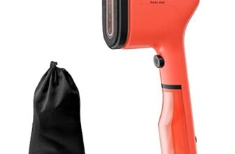 Rowenta Pure Pop DR2022 Steam Brush, 1300 W, Steam Capacity up to 20 g/min, Smoothes and Cleans, Removes Fluff and Hair, Reversible Brush Heads, Travel Design, Coral Red