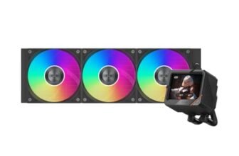 PCCOOLER CPS GT360 ARGB Display BK AIO CPU Cooler schermo IPS da 3,5 pollici TDP 310W Sistema di raffreddamento a liquido installato 3 ventole PWM ARGB, per Intel LGA 1851/1700/1200 AM5/AM4 Nero