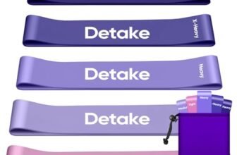 Elastici Fitness [Set di 5], Fasce Elastiche Fitness con 5 Livelli di Ressistenza, Dermocompatibile Bande Elastiche Fitness per Yoga, Pilates, Glutei, Allenamento, Crossfit