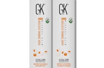 GK Hair Cheratina Globale Moisturizing Shampoo e Balsamo Set Idratanti per Capelli Colorati – Uso Quotidiano da Secchi a Normali Senza Parabeni 300ml