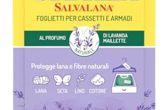 Orphea Salvalana, Foglietti per Cassetti e Armadi, Protegge Lana e Vestiti Tutta la Stagione, Profumo di Lavanda, agisce per 12 settimane – 15 Foglietti Emanatori