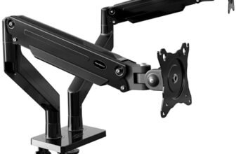 Invision Braccio Monitor Doppio per 24-35″ pollic schermi, Peso da 2-15kg, VESA 75/100 mm, Supporto Ergonomico con Molla a Gas e Gestione dei Cavi, Inclinazione, Rotazione, Scrivania Morsetto (MX900)