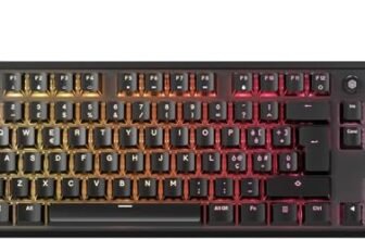 CORSAIR K70 CORE TKL RGB Tastiera da Gioco Meccanica Tenkeyless – Interruttori Lineari CORSAIR MLX Red v2 Pre-Lubrificati – SOCD – Smorzamento del Suono – Coprichiavi in ABS – QWERTY IT – Nero