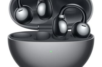 HUAWEI FreeClip Innovative Clip Design for Unparalleled Comfort, Listen with Open-Ear, AI Noise Cancellation for Calls, Long Battery Life, Android & iOS, Italy, Black