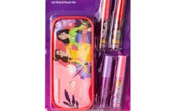 Lip Smacker Disney Princess Lip Gloss Set, Set di Trucchi per Bambina con 4 Lucidalabbra Colorati, Pochette con Zip Inclusa