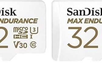 SanDisk MAX ENDURANCE Video Monitoring for Dashcams & Home Monitoring 32 GB microSDHC Memory Card + SD Adaptor 15,000 Hours Endurance, White (Confezione da 2)