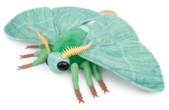 Tiny Heart Peluche Falena Smeraldo Verde Falena Smeraldo,Simulazione Carino Falena Smeraldo Peluche Serie Realistico Peluche Morbido Halloween, Festa di Natale Decorazione per la casa (27 cm/11in)