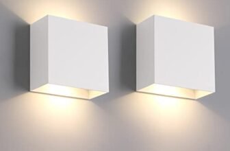 FUPE 2 Pezzi Applique Led da Parete Interno, 12W Moderno Up Down Lampada Bianco Caldo 1200LM per Soggiorno, Camera da Letto, Corridoio