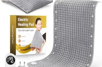 100 * 50 cm Termoforo Elettrico Extra Grande, 12 Impostazioni del Timer, 25~55° di Temperatura, Matrimoniale per Alleviare il Dolore Muscolare Lombare,Addome, Collo, Spalla