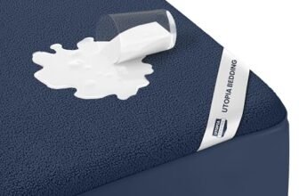 Utopia Bedding Coprimaterasso impermeabile per letto king size, in spugna premium 200 g/m², traspirante, lenzuolo con angoli elasticizzati con tasche elastiche (blu marino)