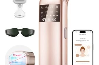 Salloot 25J Triplo Impulso Epilatore Luce Pulsata IPL,12 cm² Sapphire,3℃ Tecnologia Di Raffreddamento Per Una Depilazione Indolore,Epilatore Laser Epilazione a Casa per Gambe,Bikini,Corpo,Donna,Uomo