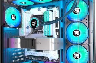 FOIFKIN F300-RGB Case PC – Ventole preinstallate 7 PWM ARGB, alloggiamento ATX Mid-Tower Gaming PC, vetro panoramico a 270°, con Type C (Nero, F300-RGB)