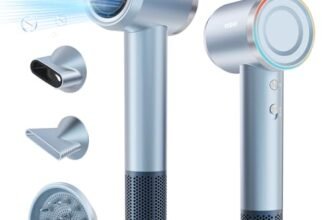 YASHE Asciugacapelli Ionico, Motore Brushless ad Alta Velocità da 110.000 g/min, Asciugatura Veloce a Bassa Rumorosità 22m/s, 1600W Phon Capelli Professionale, 1 Diffusore e 2 Concentratori