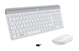 Logitech MK470 Kit Mouse e Tastiera, Layout ‎Americano Qwerty, Bianco