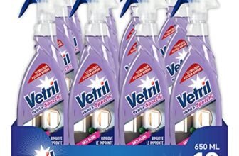 Vetril – Detergente Spray Vetri e Specchi con Azione Anti Aloni, Rimozione di Impronte, Tecnologia Asciuga Rapido, In Ecoflacone, 650 ml x 12 pezzi