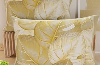 PETTI Artigiani Italiani – Coppia di Federe Cuscino 40×60 cm in Microfibra, Cuscini Arredo Camera da Letto, Divano, Salotto, Set 2 Fodere Copricuscino, Federa Tropical Tortora O, 100% Made in Italy