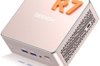 GEEKOM A5 Mini PC con AMD Ryzen 7 5825U,16GB DDR4(Memoria DDR Espandibile,Non LPDDR) e 512GB SSD|Pronto all’uso|LAN 2.5G|USB4.0|SD| Raffreddamento Ultra-Silenzioso,Garanzia 3 Anni