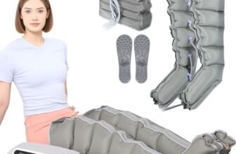 Pressoterapia Linfodrenaggio Professionale, 6 Camere D’aria Macchinario Pressoterapia gambe e braccia Addome Glutei per Casa, Apparecchio Pressoterapia,Massaggio Linfodrenante(2 Gambe + 1 Addome)