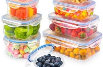 YASHE Contenitori Ermetici per Alimenti, 16 Pezzi (8 contenitori, 8 coperchi), Contenitori di Plastica Contenitori Alimenti, Senza BPA, 100% a Prova di Perdite, Lavastoviglie