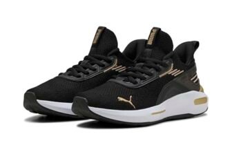 Puma Scarpe da Corsa Softride Enzo 5 Hype Unisex, Puma Nero Puma Oro, 44.5 EU