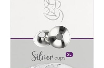 COVERbasics Paracapezzoli in Argento (SilverCups) Coppette Proteggi Capezzoli per Aiutare a Prevenire e Lenire Le Ragadi al Seno Durante l’ Allattamento (XL)