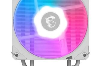 MSI MAG COREFROZR AA13 WHITE – Dissipatore CPU ad Aria con 4 Heat Pipe in Rame a Contatto Diretto, ARGB, Ventola CycloBlade 7, Pasta Termica Pre-Applicata, Ventole con Cuscinetto a Fucile