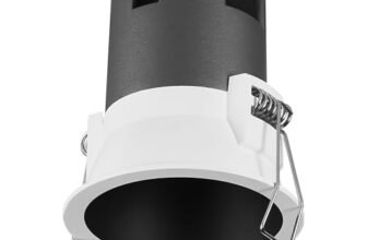 OSRAM Downlight da incasso SPOT TWIST, nero, 5W, 400lm, diametro 70mm, 830 3000K bianco caldo, fino al 90% di risparmio energetico rispetto ai downlight alogeni, facile installazione.