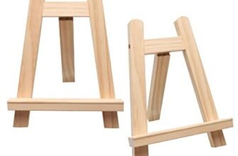 2 Pezzi Cavalletto Quadro Piccolo in Legno, Cavalletto Pittura Piccolo da Tavolo, Mini Cavalletto per Visualizzazione di Pittura, Disegno, Foto (15x20cm)