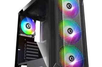 EMPIRE GAMING – Case PC da Gioco Ruby – ARGB Mid-Tower ATX, mATX, ITX -Frontale Mesh -Pannello Laterale in Vetro Acrilico -4 Ventilatori 3 Pins 5 Volt LED RGB Indirizzabile 120 mm -MB Sync- Nero