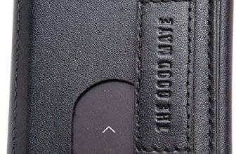 The Good Mate Portafoglio uomo slim con portamonete, scomparto banconote tradizionale e porta carte credito schermato – Portafogli in pelle vera | Smart wallet piccolo e sottile | Portacarte RFID