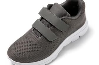 JOMIX Scarpe con Strappo Uomo Sneakers Casual Sportive da Ginnastica Scarpe da Corsa Tennis Fitness Camminata Passeggio SU8720-4 (Grigio, 43)