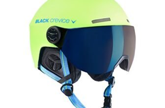 Black Crevice Gstaad – Casco da sci per adulti, lime-blau/Visor blau, 51-53 cm