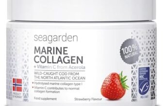 Seagarden Collagene Marino in Polvere 150 g – Da Merluzzo Artico Norvegese Selvatico, Con Vitamina C, Integratore per Pelle, Capelli, Ossa, Articolazioni – Gusto Fragola