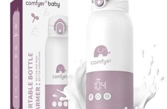 Scaldabiberon Portatile, Riscaldamento Rapido e Lunga Durata della Batteria, 2 Modalità per Latte Materno e Acqua, Grande Capacità di 340ml per Tutto il Giorno