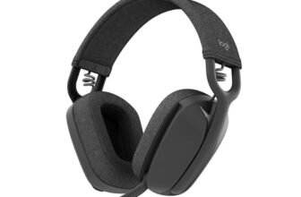 Logitech Zone Vibe 100 Cuffie Wireless Over-Ear Leggere con Microfono con Eliminazione del Rumore, Auricolare Bluetooth Multipoint, Compatibile con Teams, Google Meet, Zoom, Mac/PC – Grigio