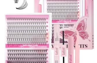 FADLASH Kit di Extension Ciglia a Ciuffetti 10D e 20D, 280pcs Ciglia Cluster Individuali da C Curl Mix 8-16mm, Bond and Seal, Rimuovi Colla, Pinzette, DIY a Casa Saloni
