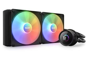 NZXT Kraken 280 RGB – RL-KR280-B1-280mm AIO CPU Liquid Cooler – Customizable 1.54″ Square LCD Display for Images, Performance Metrics and More – 2 x F140 RGB Core Fans – Black