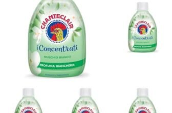 Chanteclair Liquido Profuma Biancheria I Concentrati, Muschio Bianco, 220 ml (Confezione da 5)
