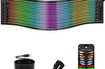 JDVOOTD Insegna Luminosa LED, 37×9.2cm Flessibile Pannello Led, Scritte LED Personalizzate Sostegno Testo, Digitale, Animazione Display, Bluetooth APP, USB 5V