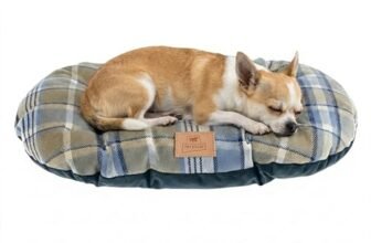 Ferplast Cuscino imbottito per cani e gatti SCOTT 45/2, Double-face, Scozzese, Soffice velluto, Lavabile, Blu