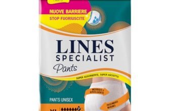 Lines Specialist Pants Extra Unisex, Mutande Assorbenti per Incontinenza Donna e Uomo, Asciutto Lampo e Massima Protezione, Zero Odore, Taglia XL, Scorta Mensile, 4 Confezioni da 7 Unità
