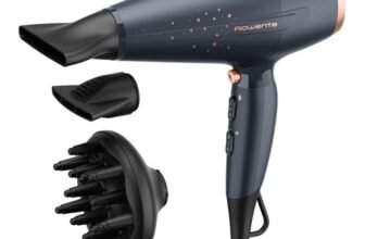 Rowenta Pro Power+ Stellar Hair Dryer, Asciugacapelli con Motore AC per Prestazioni da Salone, Tecnologia Ionica, con 2 Beccucci e Diffusore per Ricci, CV7231