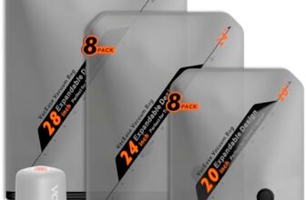 Vacbird Sacchetti Sottovuoto Vestiti Con Pompa Sottovuoto Senza Fili, 20 Pezzi (8 * 40x54cm, 8 * 47x64cm, 4 * 54x74cm), Buste Sottovuoto Vestiti Salvaspazio – Ideali per Viaggi e Organizzare Bagagli