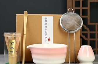 5 Pezzi Matcha Kit, set da tè Matcha, elegante set di Frusta Matcha, Ciotola Matcha, Supporto Chasen, Cucchiaio di Matcha, Setaccio Di Matcha, per La Casa, l’Ufficio e la Sala da Tè (F)