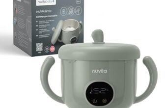 Nuvita 1980 Pappa’n’Go Scaldavivande Portatile per Bambini – Ricaricabile, Impermeabile, con Controllo Intelligente della Temperatura, Interno in Acciaio Inossidabile e Base Antiscivolo