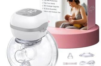 Haokoo Tiralatte Elettrico Indossabile Portatile, 201g Leggero Tira Latte Neonati Elettrico, Installazione Rapida 5s, 3 modalità e 12 livelli, Display a LED, Senza BPA, 1 Pezzi